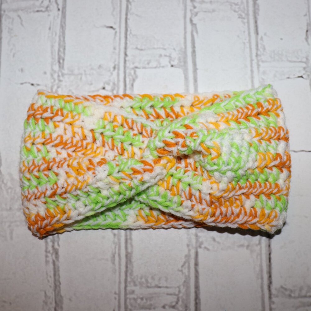 🧡 Handmade Twisted Headband · Autumn Garden 🧡 Multicolor yarn